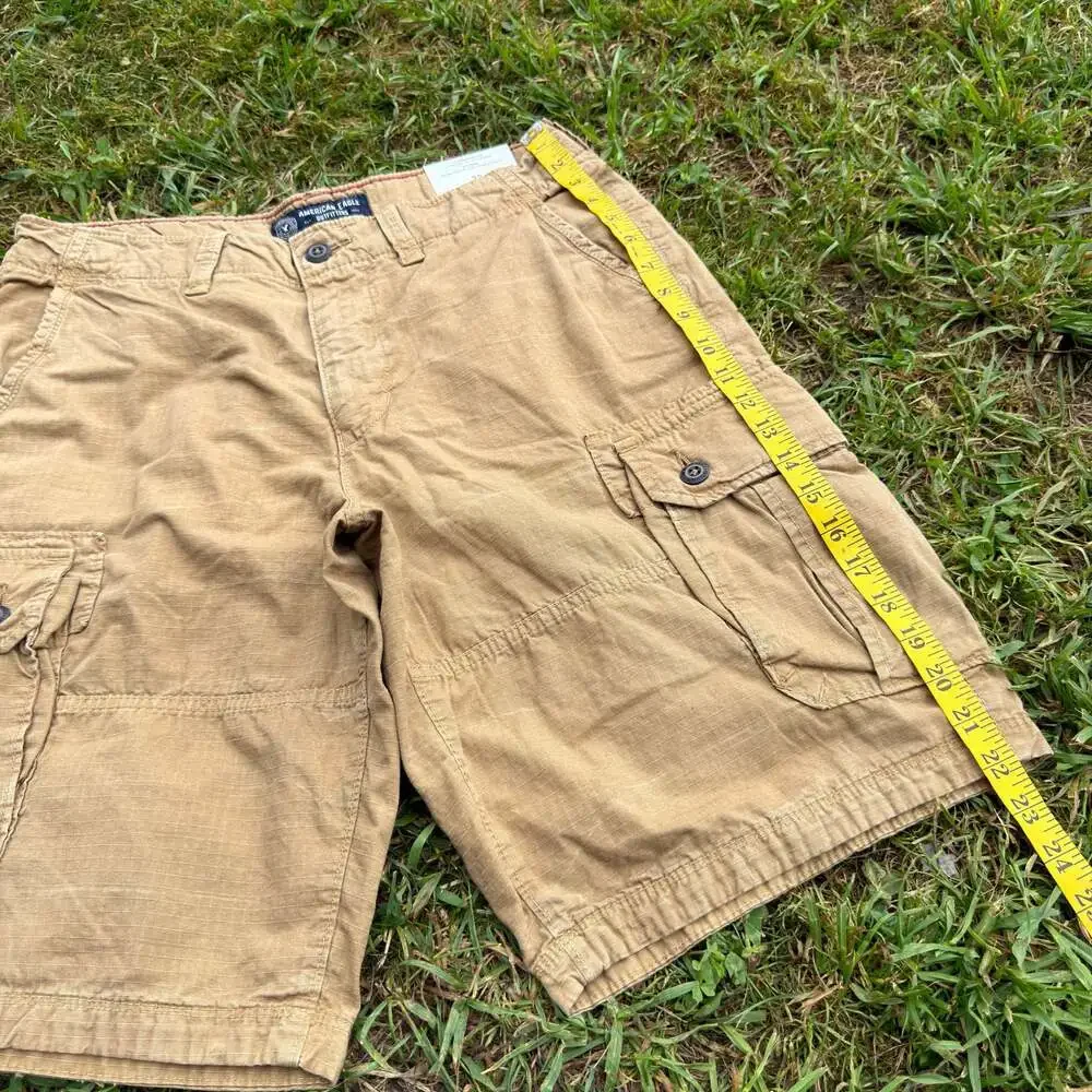 American Eagle Outfitters Men's Longboard Ripstop Cargo Shorts Size 33 Khaki